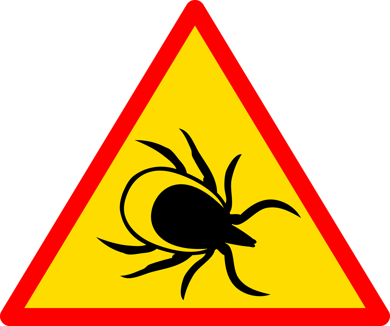 Zecken Warnschild